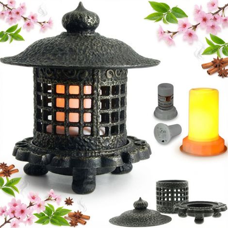Lanterne de cheminée LED en fonte, lampe 3D avec flamme mobile (1/5)