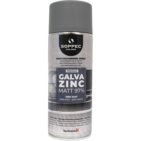 Bombe peinture galva zinc mat 97% - 400 ml