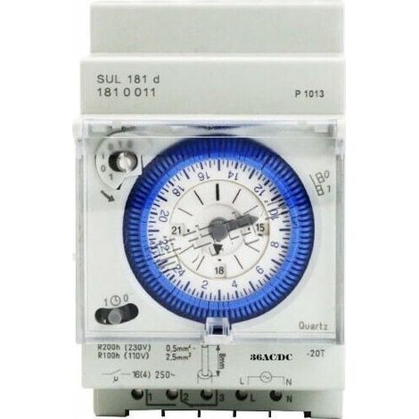 Minuterie analogique avec moteur synchrone et programme journalier, minuterie, 24VAC/DC (1/5)