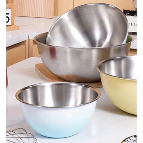 Lot De 5 Cul De Poule Inox,0.8l/1.2l/1.8l/2.5l/4l Bols Mélangeurs En Acier Inoxydable Avec Repère D'Échelle,Bol Inox,5 Tailles Saladiers En Acier Inoxydable,Empilables Bol À Mixer En Inox Pour Cuisine