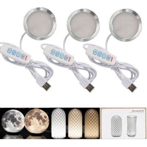 LED 001 trois couleurs pour Bambu Lab Makerworld Kit d'ampoules impression 3D Pièces de rechange 5 V Alimentation USB Lumière chaude 3000 K (1/4)