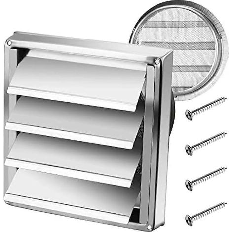 Außenwand-Dunstabzugshaube – Lüftungsgitter aus Edelstahl – Wandlüftungskanal – Luftauslass – Dunstabzugshaube – A (1/5)