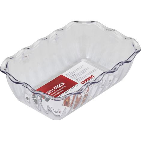 Plat rectangulaire translucide - 17.5 x 26 x 8 cm - Lot de 6 - Cambro
