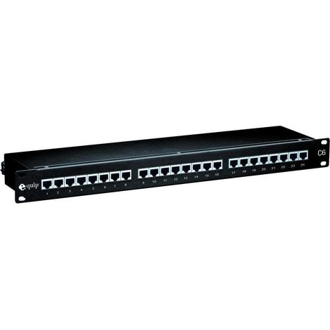Equip Patchpanel 24Ports 1HE Cat6 Schirm RAL7035 geschirmt 326324 (1/5)