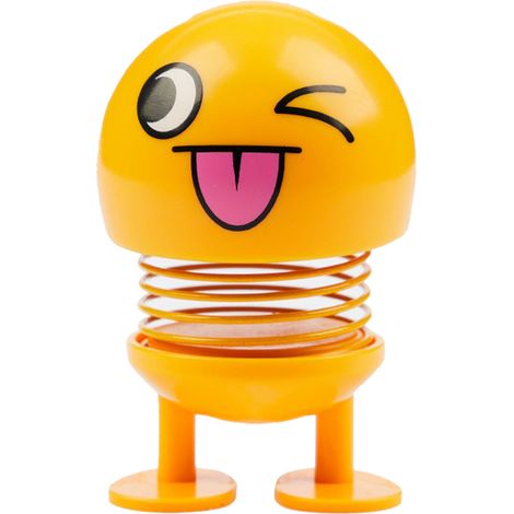 Lot de 3 poupées à tête à ressort pour voiture, visage mignon réduisant la fatigue de conduite, décoration émotionnelle pour bureau et tableau de bord. (1/5)