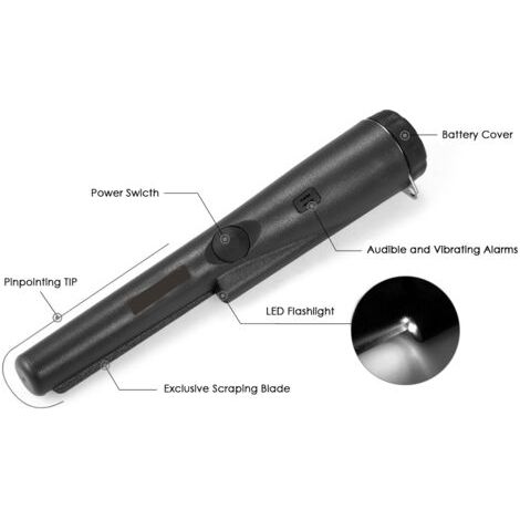 BUNTHAUS Détecteur de métaux portable Pinpointer, outil de chasse au trésor, vibreur, réglage automatique avec étui de ceinture (1/5)