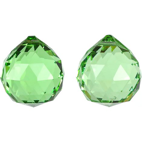 Lot de 2 boules lumineuses en cristal coloré - 40 mm Vert pomme