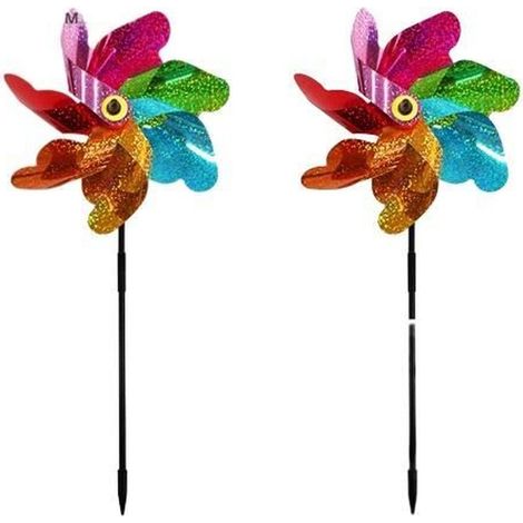 Moulins à vent 2-pack - Multicolore - Réfléchissants - Répulsifs pour oiseaux