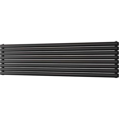 Omeara Axis - Black Horizontal Radiator H464mm x W1800mm Double Panel