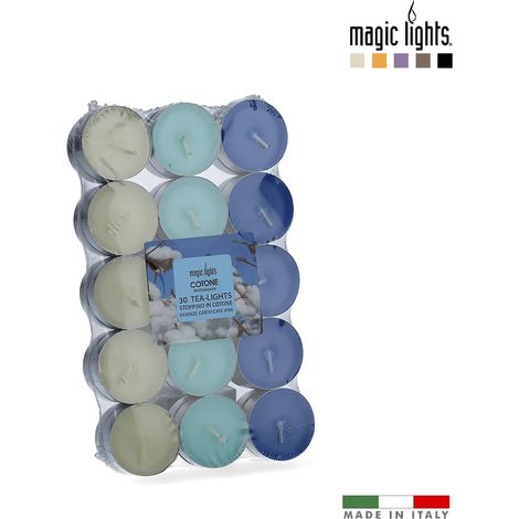 Confezione da 30 candele profumate in cotone da 3,7 cm Luci magiche