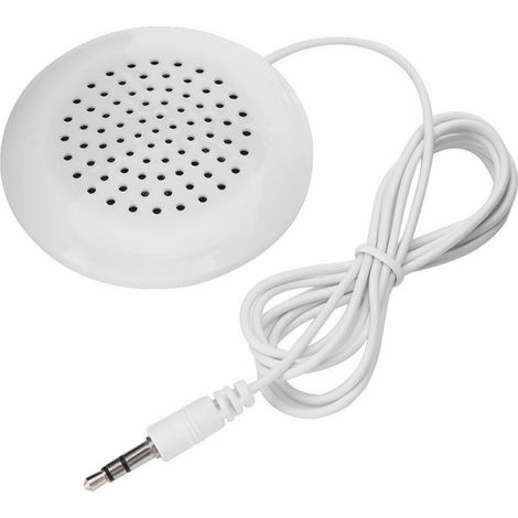 Pillow speaker, mini portable powerful subwoofer speaker, white, 3.5mm, compatible with MP3 for phones (1/5)