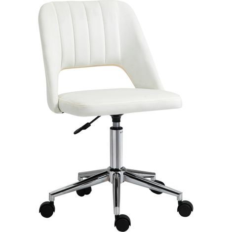 Chaise de bureau beige ergonomique réglable en hauteur avec roulettes, design moderne pour salon et bureau (1/5)