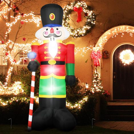 Soldat Casse-Noisette Gonflable 240 cm avec Lumières, Décor de Noël Résistant à l'Eau pour Jardin Intérieur et Extérieur, Ornement de Fête Imperméable (1/3)