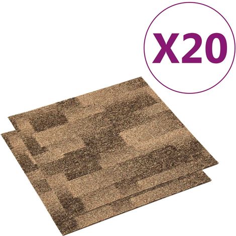 Moquette de sol 20 pcs Marron 50 x 50 cm PP (1/5)