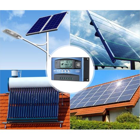 Regolatore di carica solare MPPT, doppia porta USB, display LCD intelligente, funzione di tracciamento, uscita 5V/2A, identificazione automatica 12V/24V. (1/5)