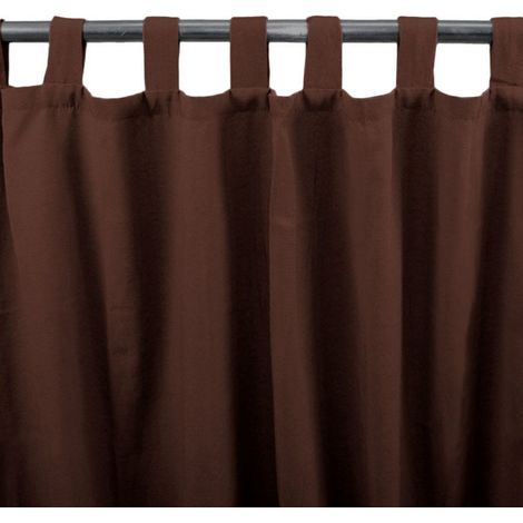Rideau en polycoton à pattes moka 140x250 – Laisse passer lumière tamisée – Facile d'entretien – Texture en coton polyester – Thedecofactory (1/5)