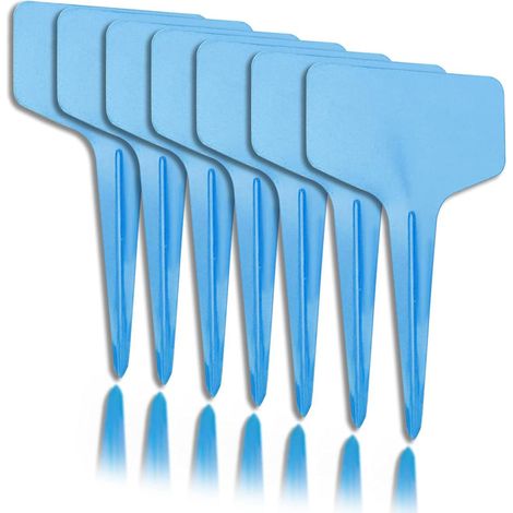 Étiquettes de jardin T 100 pièces pour semis, marqueurs de plantes réutilisables et imperméables, panneaux extérieurs pour pots, pépinières et fleurs, bleu (1/5)