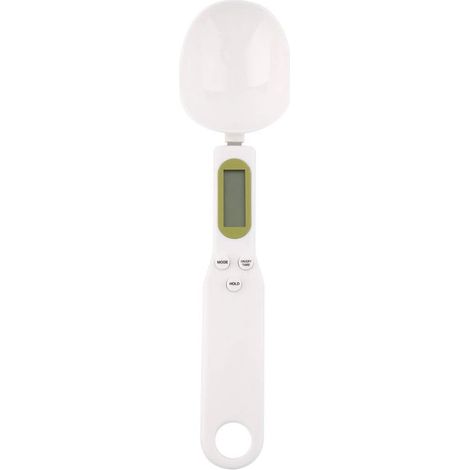 Báscula digital de cuchara para alimentos de cocina, báscula pequeña de alta precisión con función de tara, pesa y mide 1,1 lb/500 g (0,1 g), báscula de miligramos, color blanco (1/5)