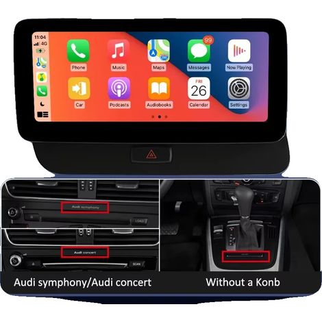 Display multimediale per auto, compatibilità con CarPlay wireless e Android Auto, per Audi Q5 senza GPS (1/2)