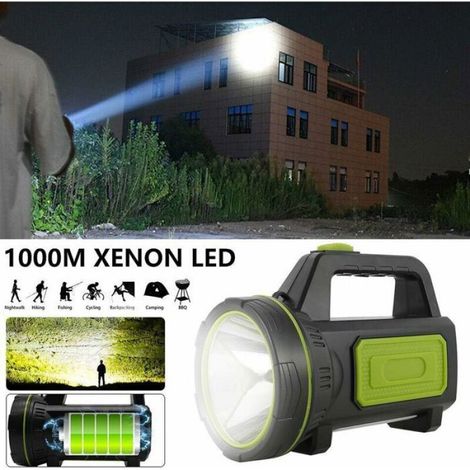 Lampe torche LED rechargeable - - Ultra puissante 13500 lumens - Portée 1000 mètres - Batterie 6000 mAh (1/5)