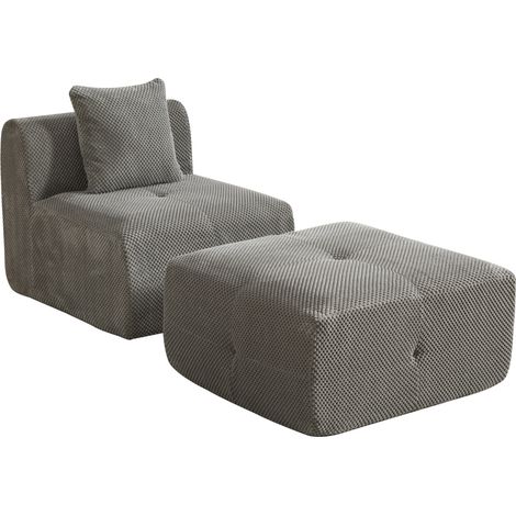 Canapé modulaire en Chenille gris,Mousse 30D haute élasticité,facile à déplacer et format compact (1/5)