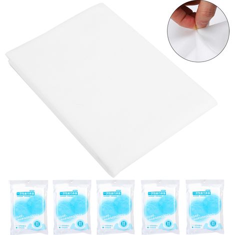 Lot de 5 draps-housses jetables 120 x 200 cm, pour hôtels et lieux de détente en extérieur. (1/5)