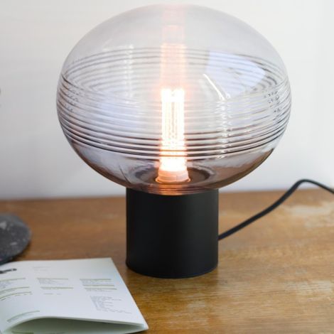 Lampe De Table Verre fumé Et Métal Amar (1/2)