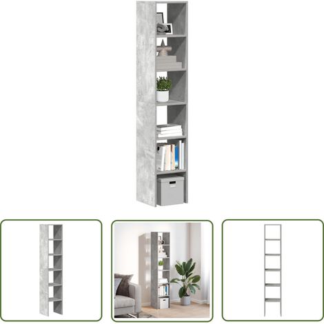 vidaXL Bücherregale 2Stk. Stapelbar Betongrau 30x30x80cm Holzwerkstoff (1/5)