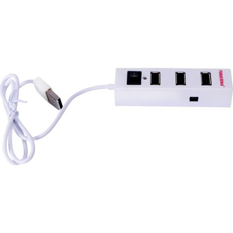 Hub USB 4 Ports Blanc en Abs, Répartiteur USB 2.0 Compact et Léger, pour Ordinateur Portable et Bureau Couleur Aléatoire (1/5)