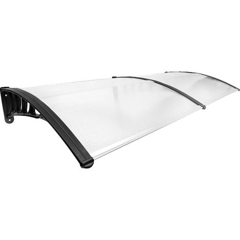 Auvent de porte, 200 x 90 cm, Aluminium, Monté au mur, Taux de blocage UV 95%, Capacité de charge 15 kg/m² (1/5)