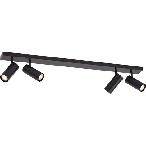 QAZQA Moderno Foco de techo moderno negro 4 luces regulable - Renna Acero Alargada Adecuado para LED Max. 4 x 35 Watt (1/5)