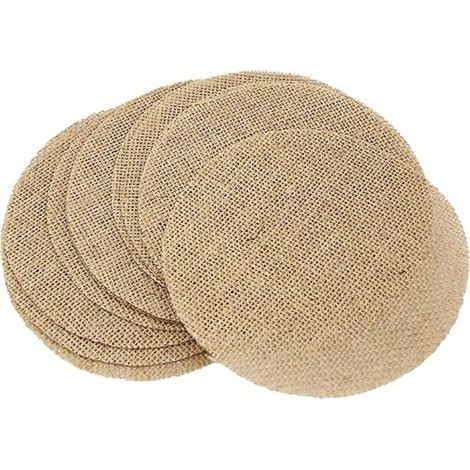 Lot de 10 sets de table lavables en lin – Matériau durable et résistant – Diamètre 15 cm – Design vintage élégant pour salle à manger (1/5)