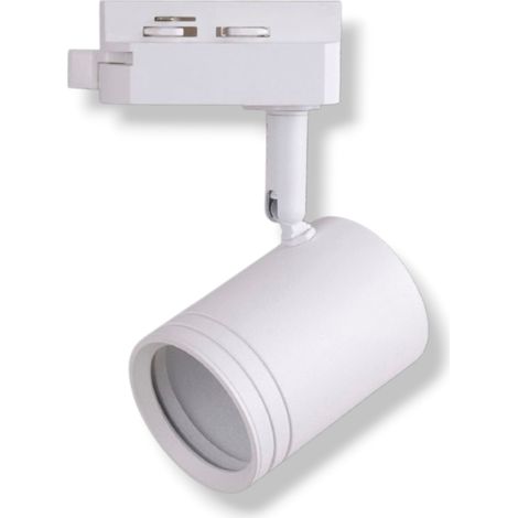 Faretto Track Light per Binario Monofase GU10 Bianco Orientabile in Alluminio per Illuminazione Interni