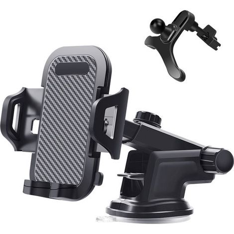 Supporto per telefono da auto, rotazione a 360°, si adatta perfettamente alla tua auto, supporto per telefono da auto regolabile a sgancio rapido, montaggio sul cruscotto. (1/5)