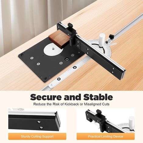 Präzisions Gehrungslehre, Winkelanschlag für Tischkreissäge 450mm, Miter Gauge Tischkreissägen Aus Aluminium für Tischsäge, Gehrungsanschlag Präzisions Gehrungslehrensystem (1/5)