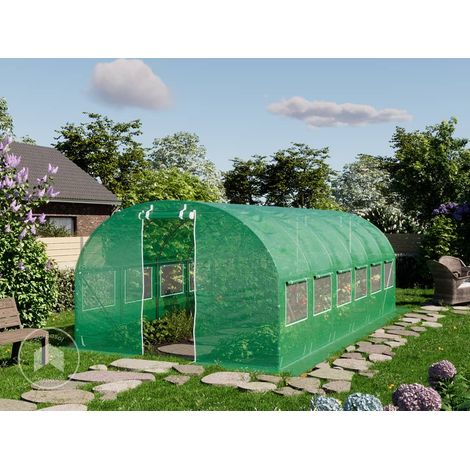 TOOLPORT Serra da Giardino tunnel Serra Orto stabile e robusto 3x6m - Telo PE 180g/m² verde transparente (1/5)