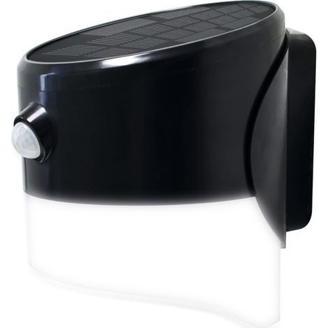 Applique murale solaire LED avec détecteur de mouvement, Noir, 200lm 2watts 3.7volts (1/3)