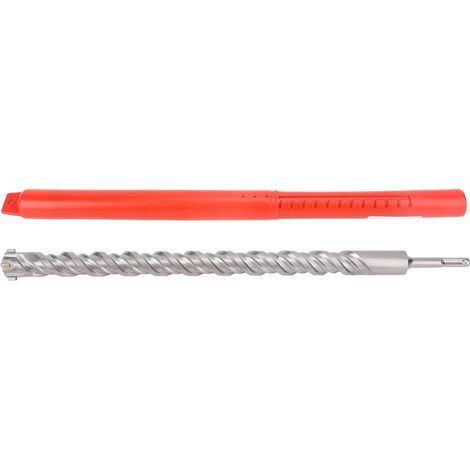 Foret à marteau rotatif de 450mm de Long, 2 fentes à tige ronde, pointe en carbure, maçonnerie pour béton, ciment, brique, 32mm/1,26 pouces (1/5)