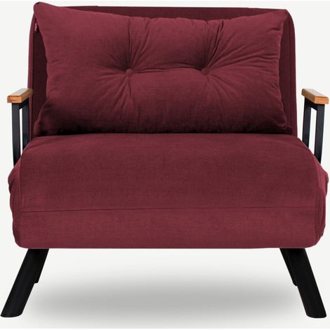Fauteuil convertible 1 place tissu bordeaux Sylvano 60cm (1/5)