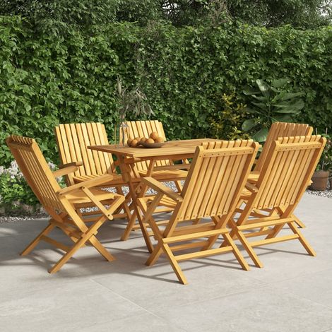 Lot de 6 Chaises de jardin pliantes Fauteuils de Jardin 61x67x90 cm bois massif teck 49640 (1/5)