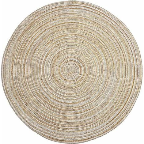 Ensemble de sets de table ronds, 6 pièces, lavables, résistants à la chaleur (beige) (1/4)