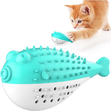 Les jouets pour chats nettoient les dents, résistent aux morsures et éliminent la mauvaise haleine, brosse à dents pour chat en poisson simulé (1/5)