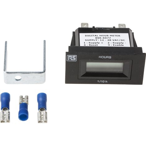Compteur RS PRO Heures 1248 V c.a./c.c. LCD 6 digits ( Prix pour 1 ) (1/3)