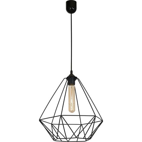 Suspension loft métal noir Ø35 Basket NEW E27 Luminex