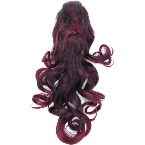 Mèche bouclée longue queue de cheval 50cm 1T118, pince à cheveux extension perruque femme, postiche ondulé élégant (1/5)
