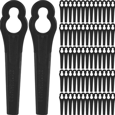 Lames de rechange en plastique pour tondeuse à gazon, 100 pièces, accessoires pour tondeuse à gazon, noires (1/5)