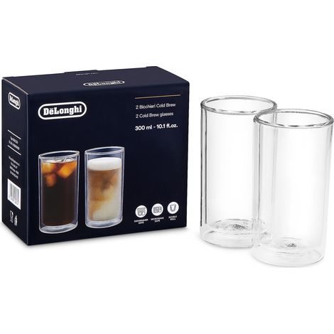 Lot de 2 verres isothermes à double paroi Passe au lave-vaisselle Capacité 300 ml Idéal pour les boissons froides et chaudes au café (1/4)