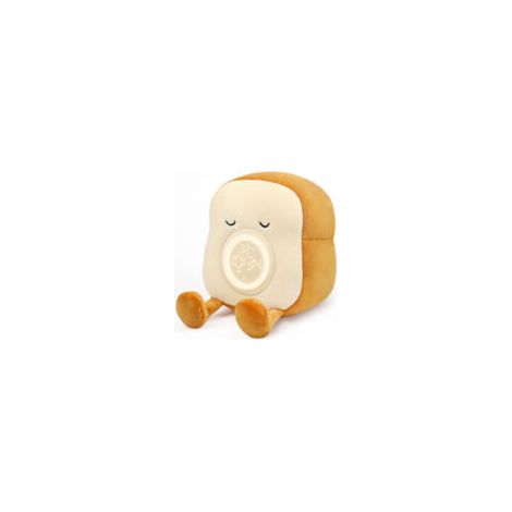 Plüsch-Nachtlicht, lustiger, niedlicher Plüsch-Wecker in Toastform fürs Schlafzimmer, Geschenkidee für Mädchen - Crezuo