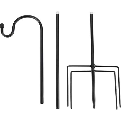 Verstellbare 120 cm lange schwarze Eisenstange zur Befestigung von Gartendekorationen und Lampen - Mano (1/5)