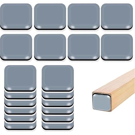 20 Pièces Patins en Téflon Autocollants(Carré), 25x25mm PTFE Patins Glisseurs pour Meubles, Auto-adhésives Patins de Téflon Meubles pour Protection Efficace de Parquet, Carrelage, Stratifié (1/5)